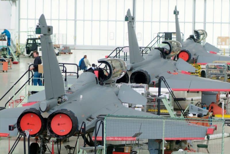 Defense industry Rafale assembly line