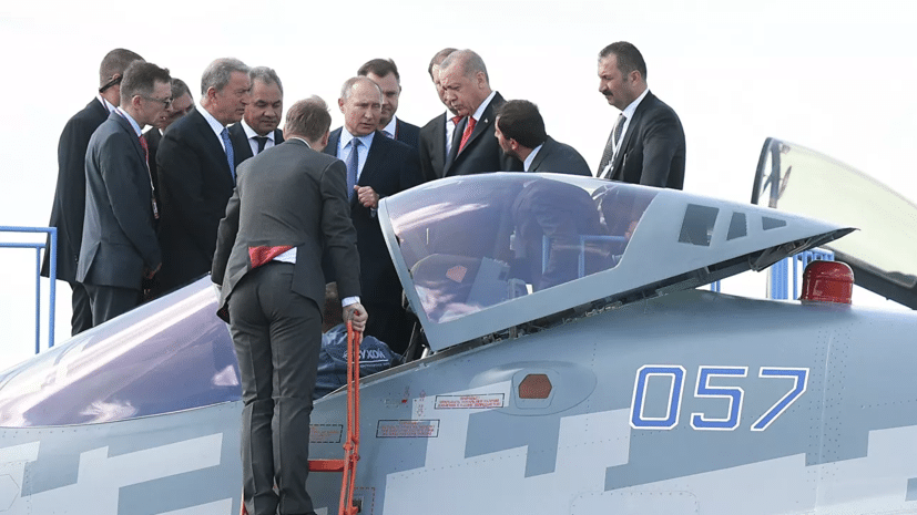 Putin et Erdogan Su47 MAKS 2019 Actualités Défense | Alliances militaires | Construction aéronautique militaire