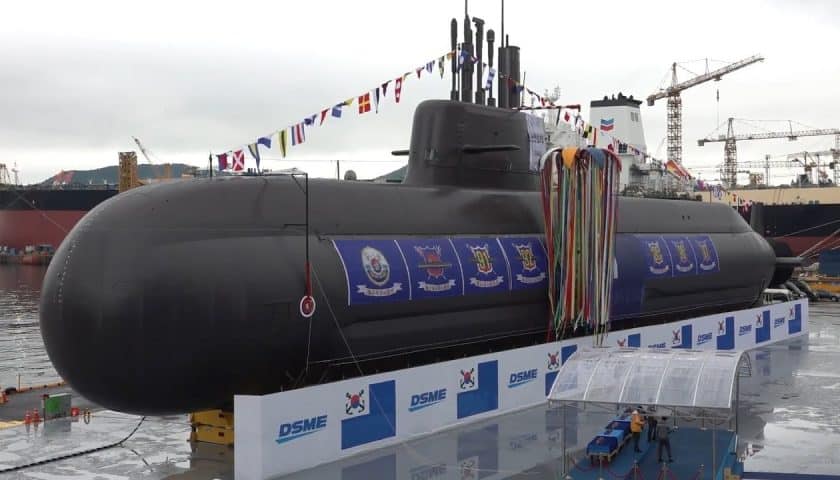 Launch of Korean AIP submarine KSS III Dosan Ahn Chang