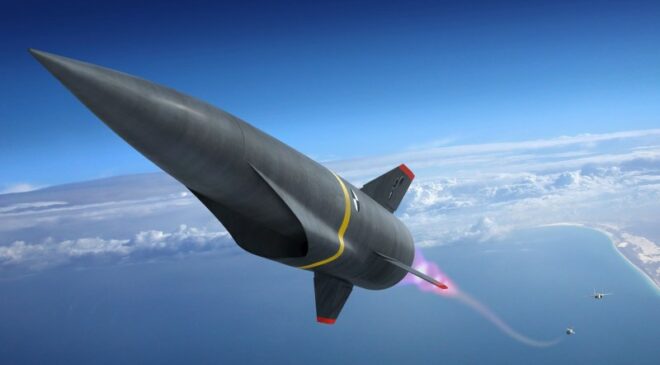 Vue dartiste du programme Hypersonc Conventional Strike Weapon de Lockheed