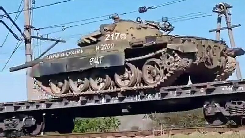 T-55 الروسية في طريقها إلى أوكرانيا